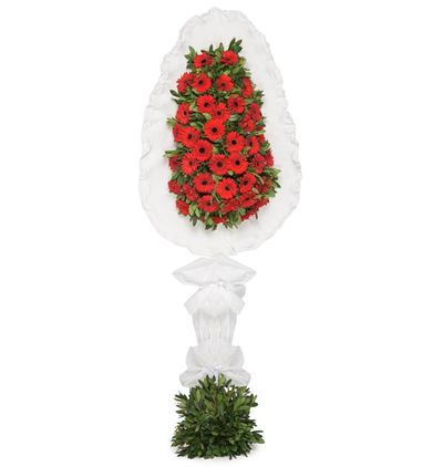  Erzurum Çiçek Kırmızı Gerbera Sepet/Çelenk
