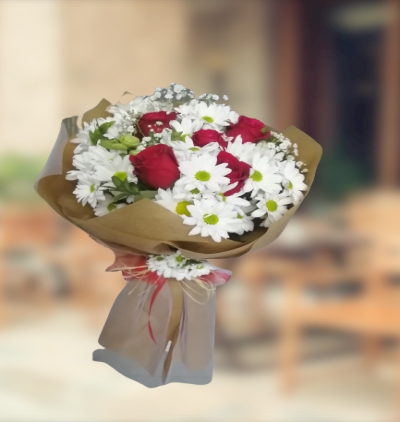  Erzurum Çiçek Siparişi Papatyalı gül 
