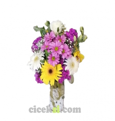 cam vazoda 7 gül Çiçeği & Ürünü Baharın Aşkı 