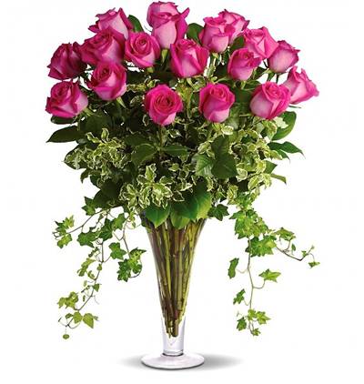 love gül Çiçeği & Ürünü Vazoda Pembe Güller 