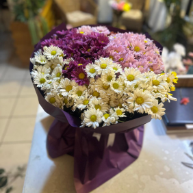  Erzurum Çiçek Gönder Büyük Boy Karışık Krizanten Saksı – Renkli Zarafet