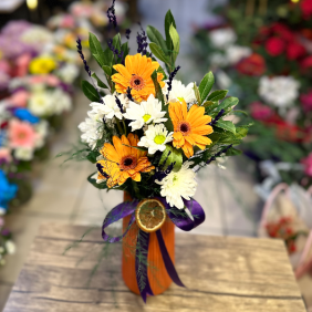  Erzurum Çiçekçiler Gerbera & Lavanta Premium Tasarım